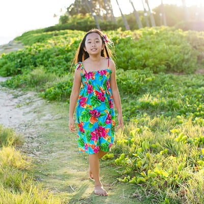 Hoopla Blue Sunkiss Hawaiian Girl Dress - Made In Hawaii