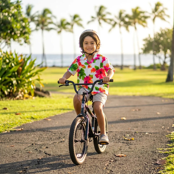 Hoopla White Hawaiian Boy Shirt - Made in Hawaii