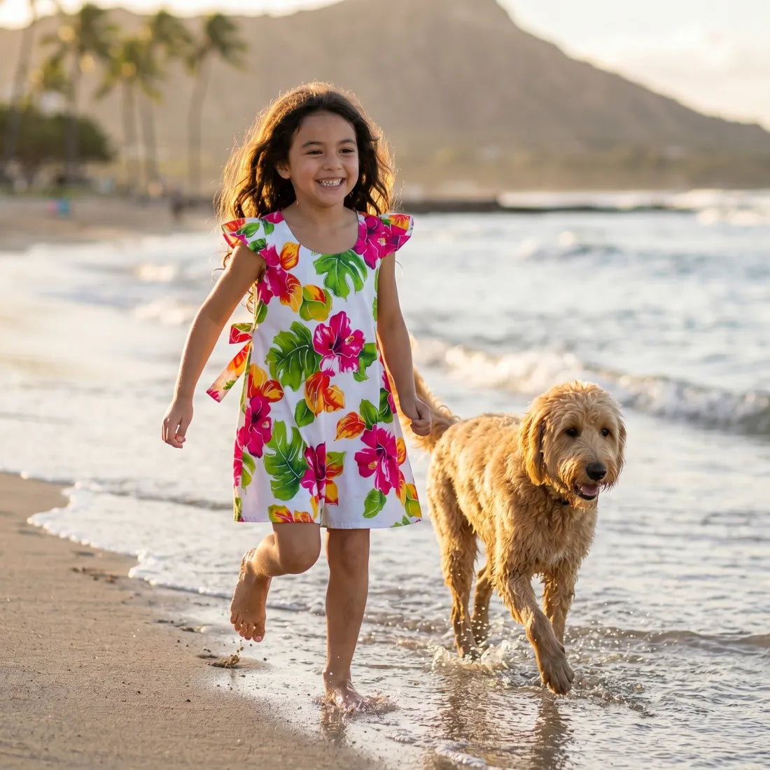 Hoopla White Hawaiian Girl Rayon Dress - Made in Hawaii