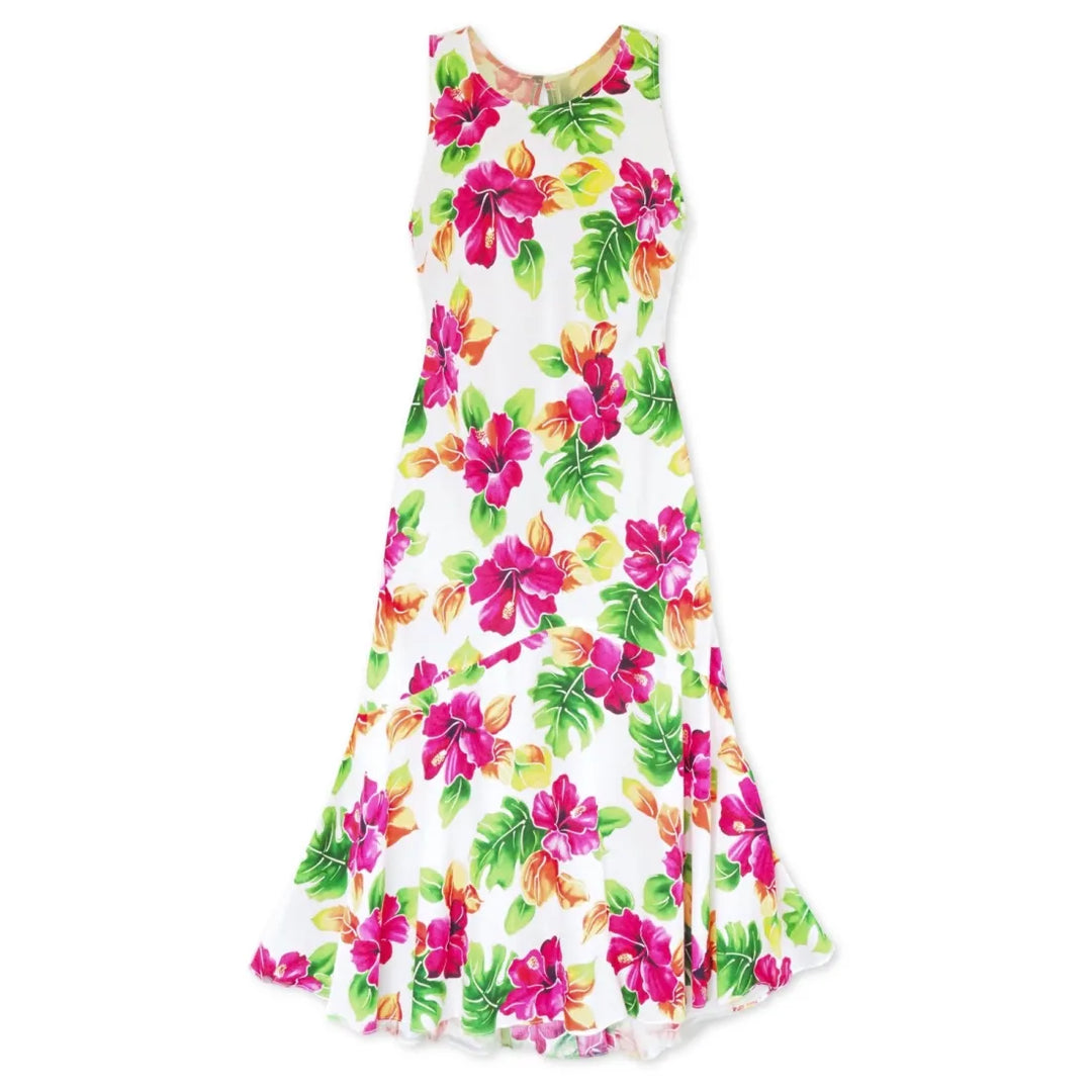 Hoopla White Lehua Hawaiian Dress - Made in Hawaii