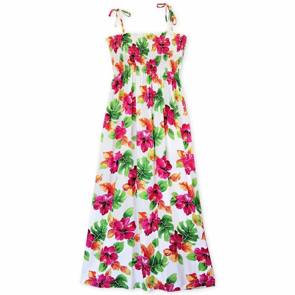 Hoopla White Maxi Hawaiian Dress - Made in Hawaii