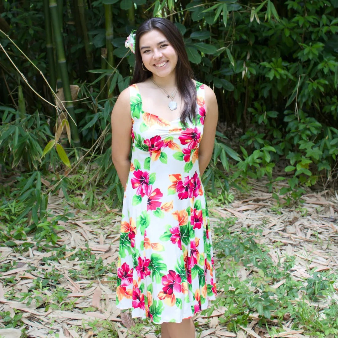 Hoopla White Molokini Hawaiian Dress – Authentic Hawaiian Women's Dress by Lavahut