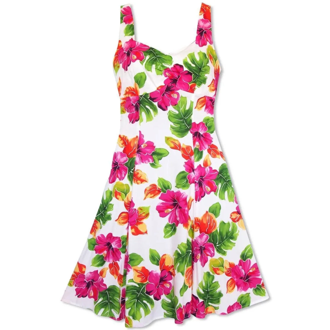 Hoopla White Molokini Hawaiian Dress - Made in Hawaii