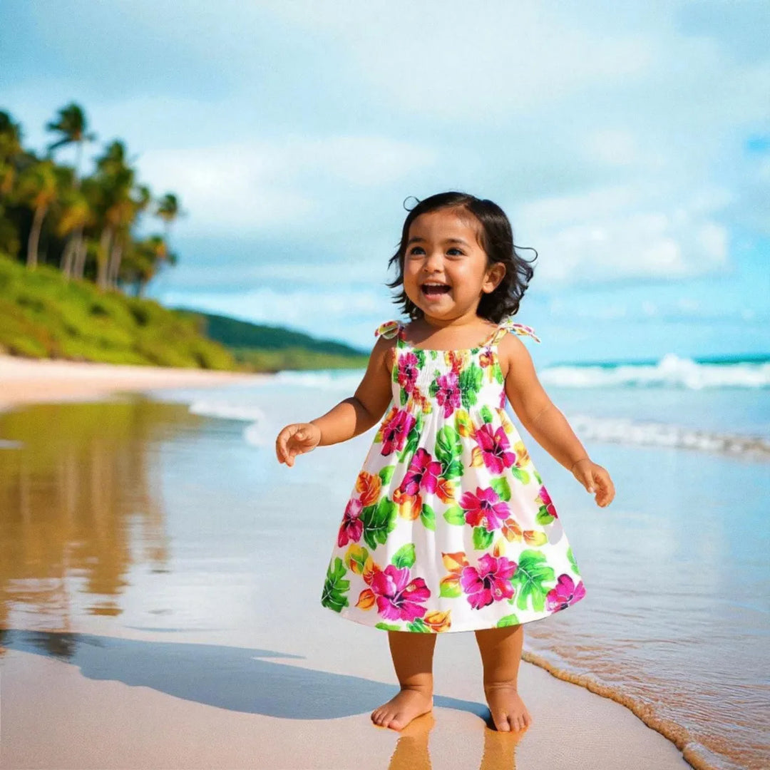 Hoopla White Sunkiss Hawaiian Girl Dress - Made in Hawaii