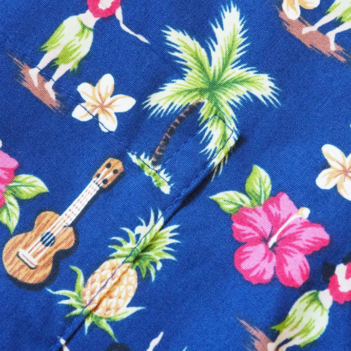 Hula Dream Blue Hawaiian Cotton Shirt - Made in Hawaii