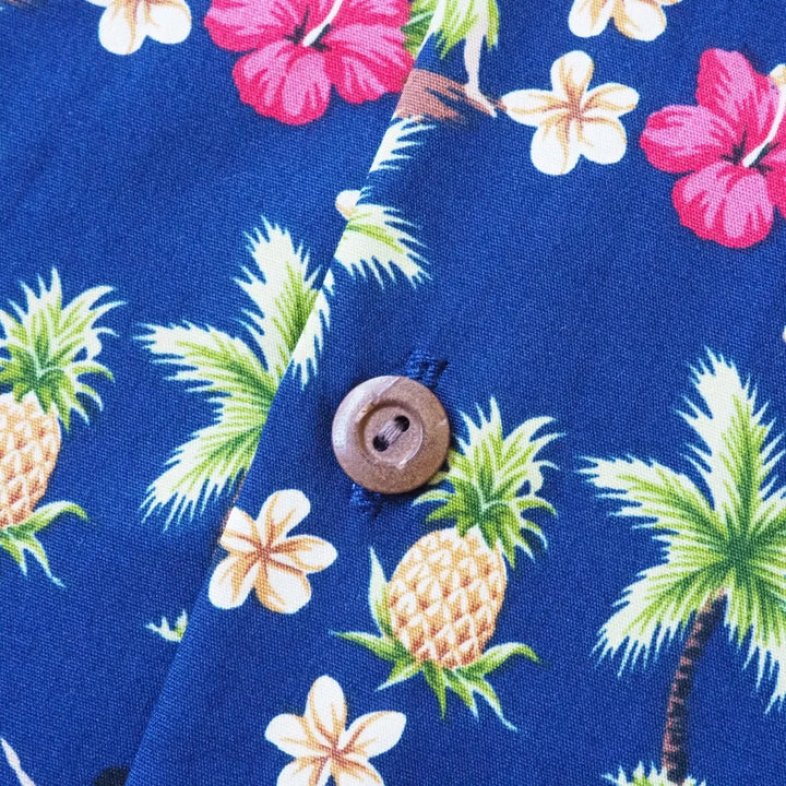 Hula Dream Blue Hawaiian Cotton Shirt - Made in Hawaii