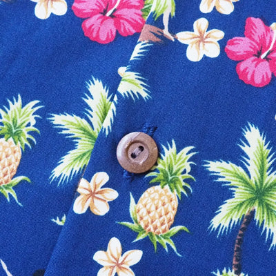 Hula Dream Blue Hawaiian Cotton Shirt - Made In Hawaii