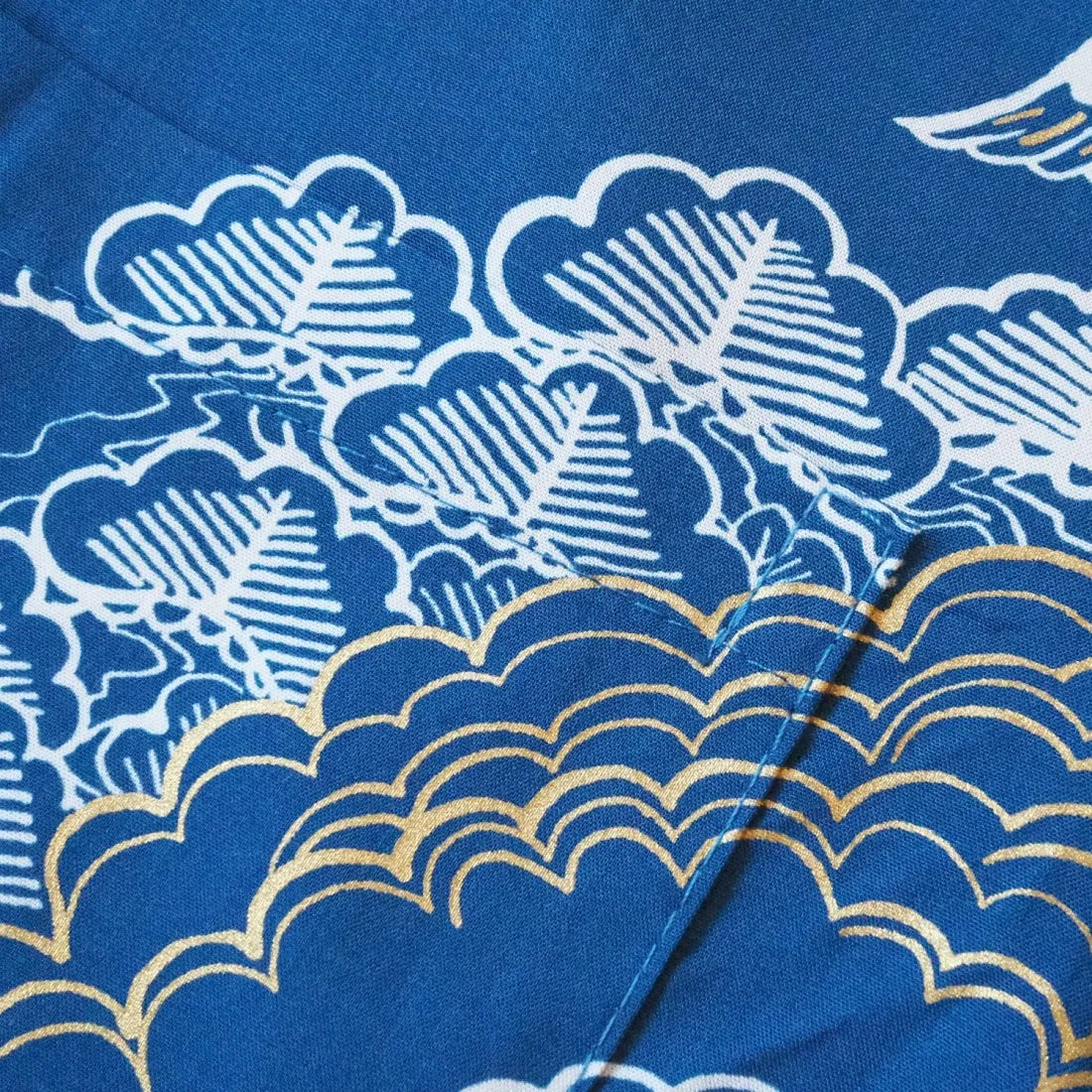 Island Breeze Crane Blue Hawaiian Rayon Shirt - Made In Hawaii