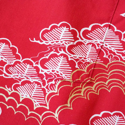 Island Breeze Crane Red Hawaiian Rayon Shirt - Made In Hawaii