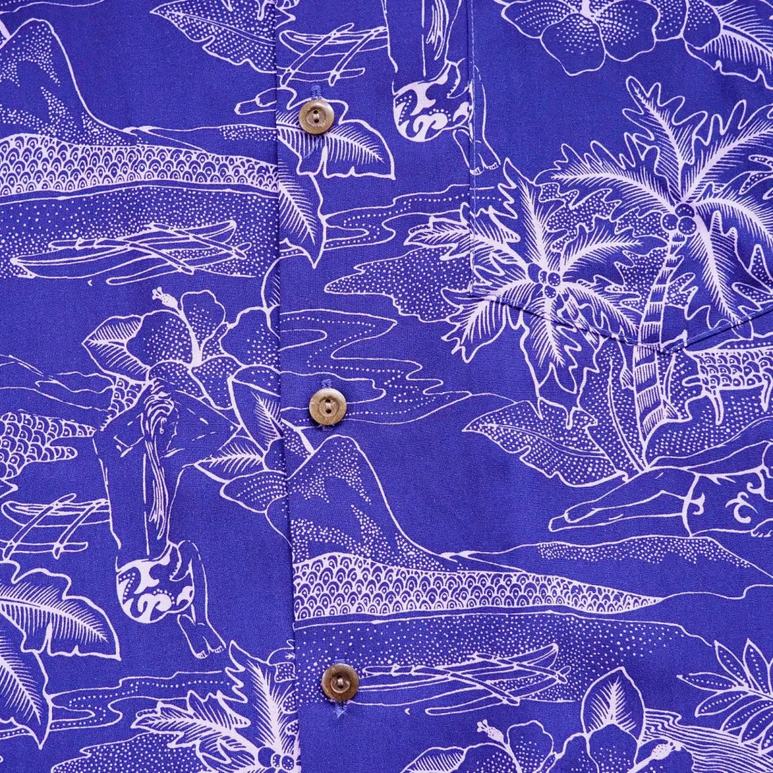 Island Hop Purple Hawaiian Rayon Shirt - Made In Hawaii