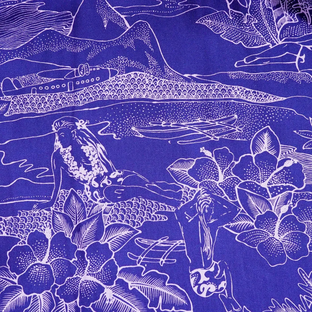 Island Hop Purple Hawaiian Rayon Shirt - Made in Hawaii