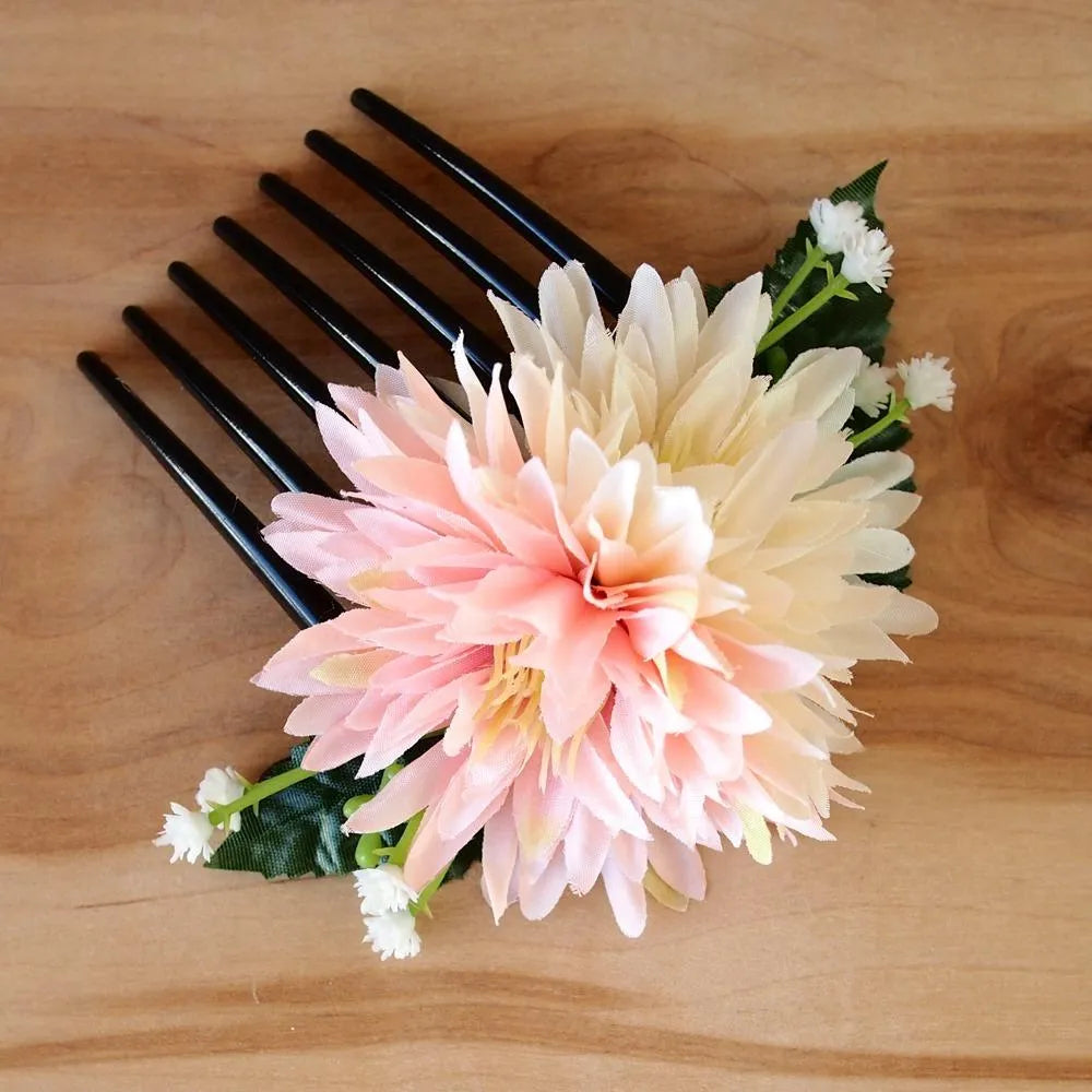 Island Mums Orange/cream Hawaiian Hair Comb - Made in Hawaii