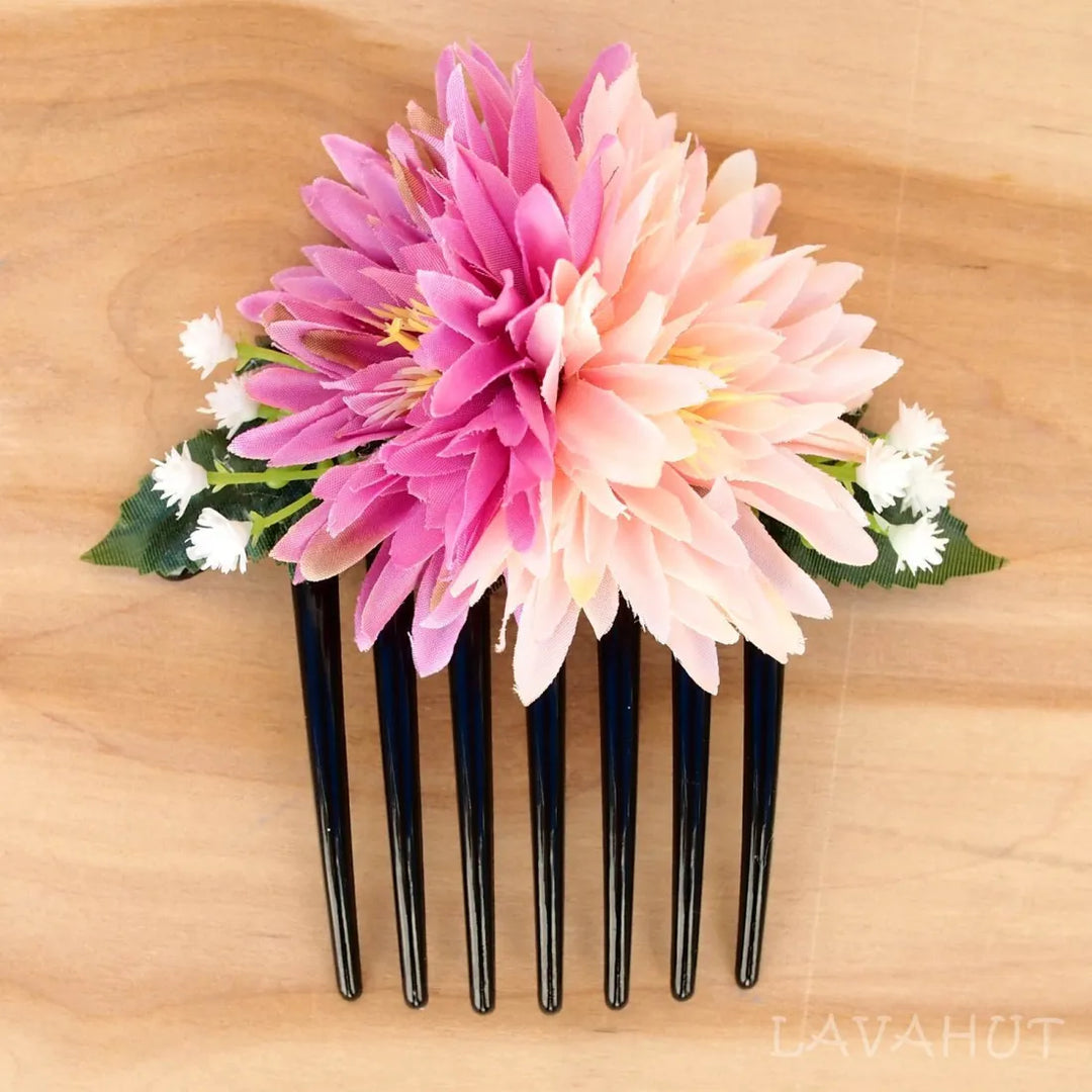 Island Mums Orange/purple Hawaiian Hair Comb - Made in Hawaii