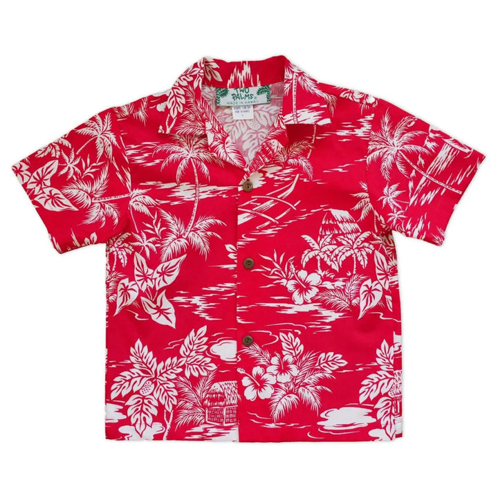 Island Red Hawaiian Boy Shirt - Made in Hawaii