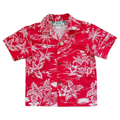 Island Red Hawaiian Boy Shirt - Made In Hawaii