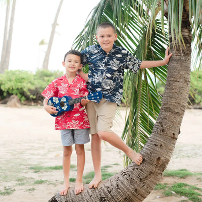 Island Red Hawaiian Boy Shirt - Made in Hawaii