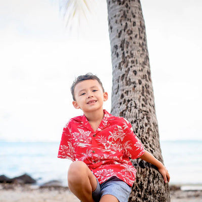 Island Red Hawaiian Boy Shirt - Made in Hawaii