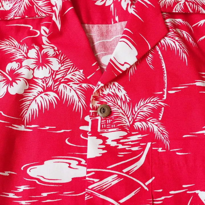 Island Red Hawaiian Cotton Shirt - Made in Hawaii