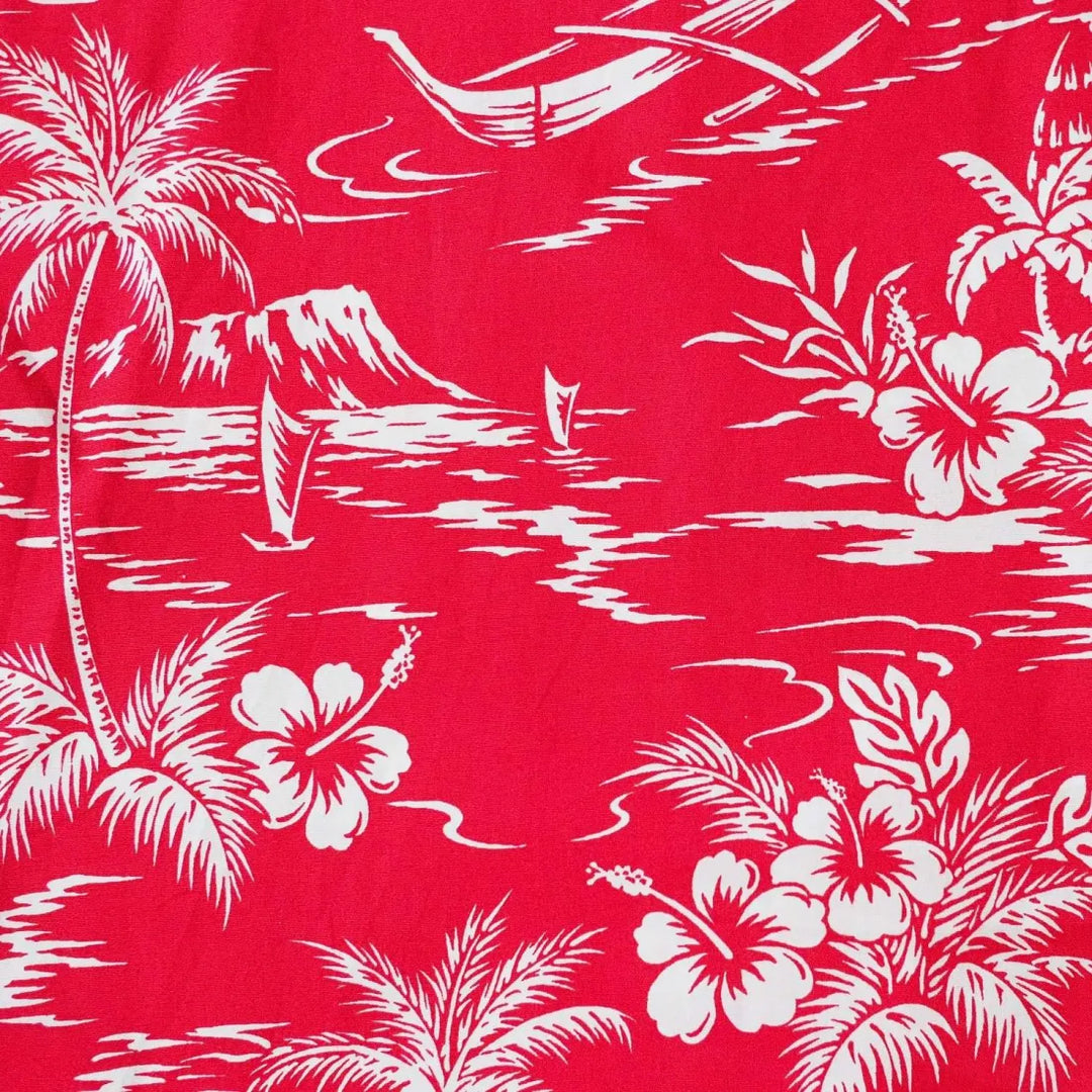 Island Red Hawaiian Cotton Shirt - Made in Hawaii