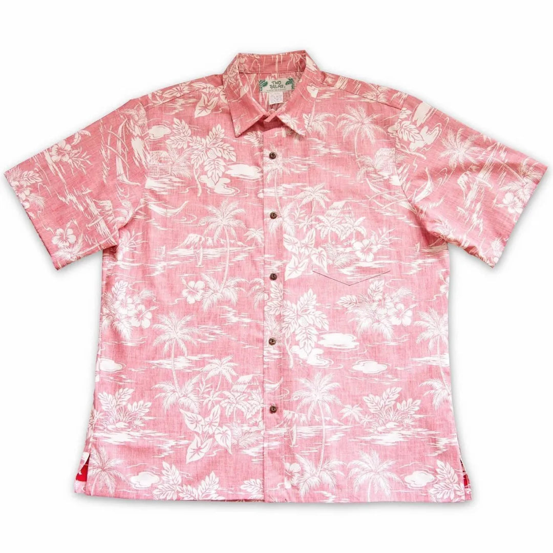 Island Red Hawaiian Reverse Shirt - Made in Hawaii