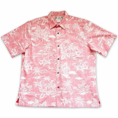 Island Red Hawaiian Reverse Shirt - Made In Hawaii