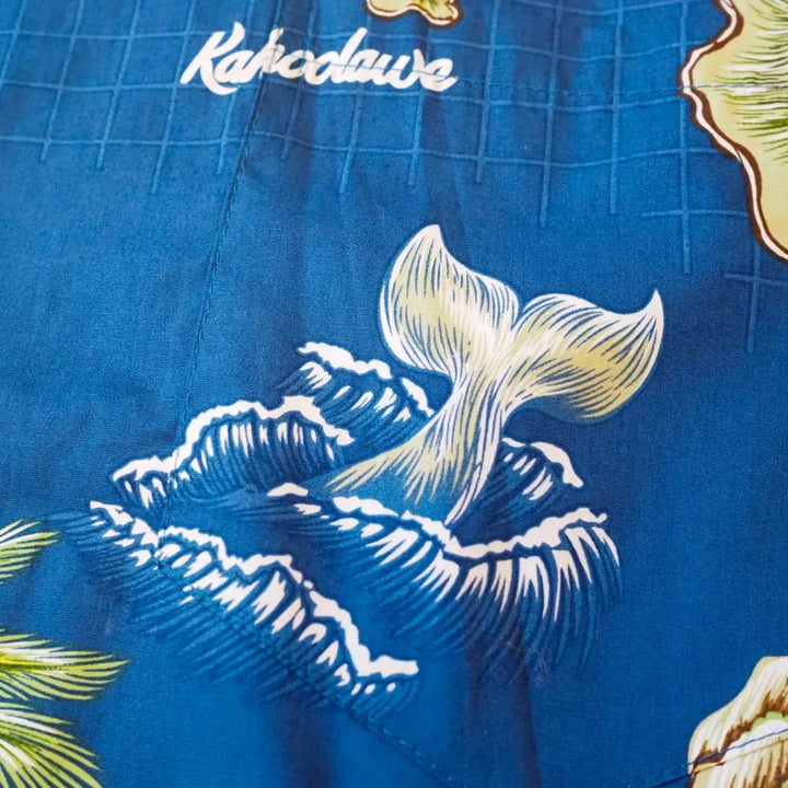 Island Voyage Blue Hawaiian Cotton Shirt - Made in Hawaii