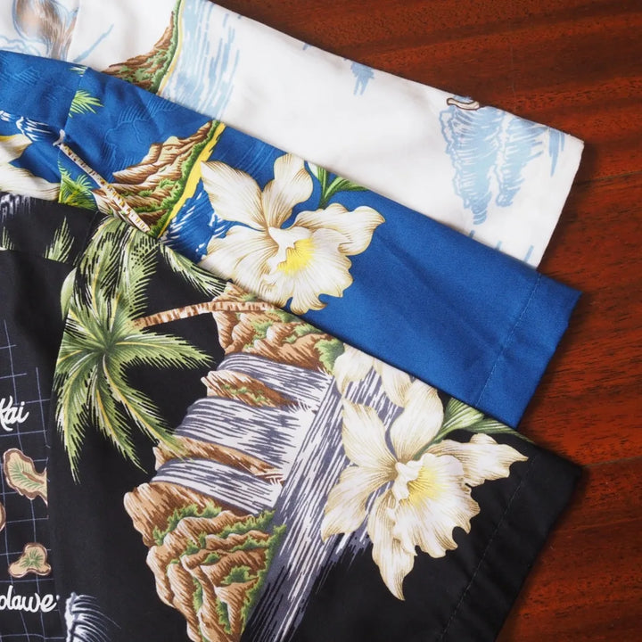 Island Voyage Blue Hawaiian Cotton Shirt - Made in Hawaii