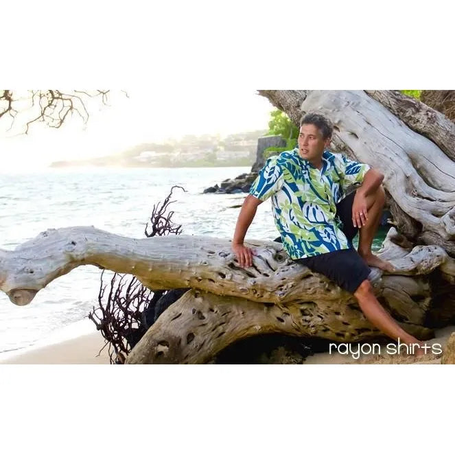 Jazz Ocean Hawaiian Rayon Shirt - Made in Hawaii