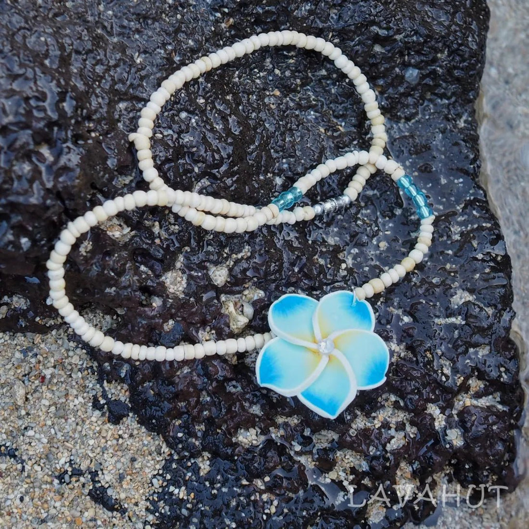 Jazzy Plumeria Aqua Pendant Hawaiian Necklace – Authentic Hawaiian Necklaces by Lavahut