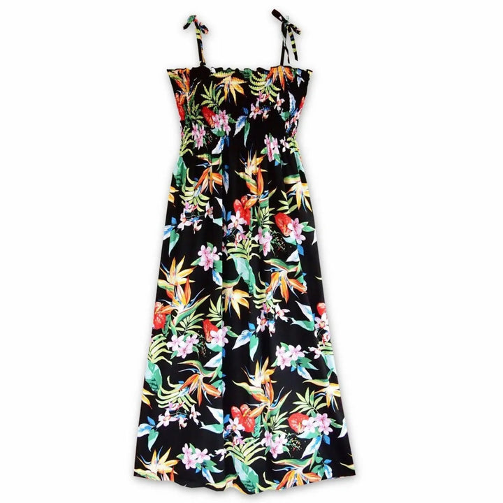 Jungle Black Maxi Hawaiian Dress - Made in Hawaii