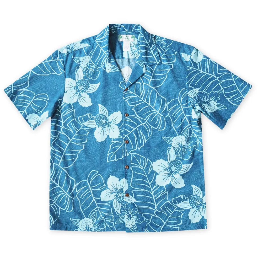 Ka'anapali Aqua Hawaiian Cotton Shirt – Authentic Hawaiian Cotton Men's Shirts by Lavahut