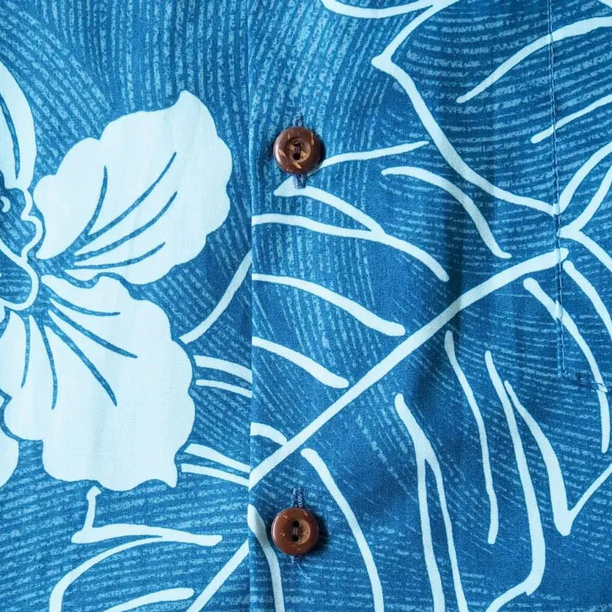 Ka’anapali Aqua Hawaiian Cotton Shirt - Made in Hawaii