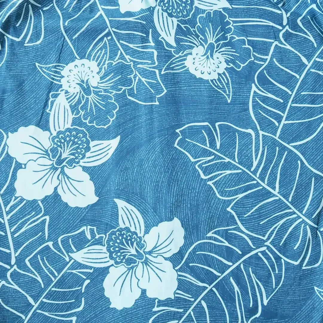 Ka’anapali Aqua Hawaiian Cotton Shirt Made in Hawaii