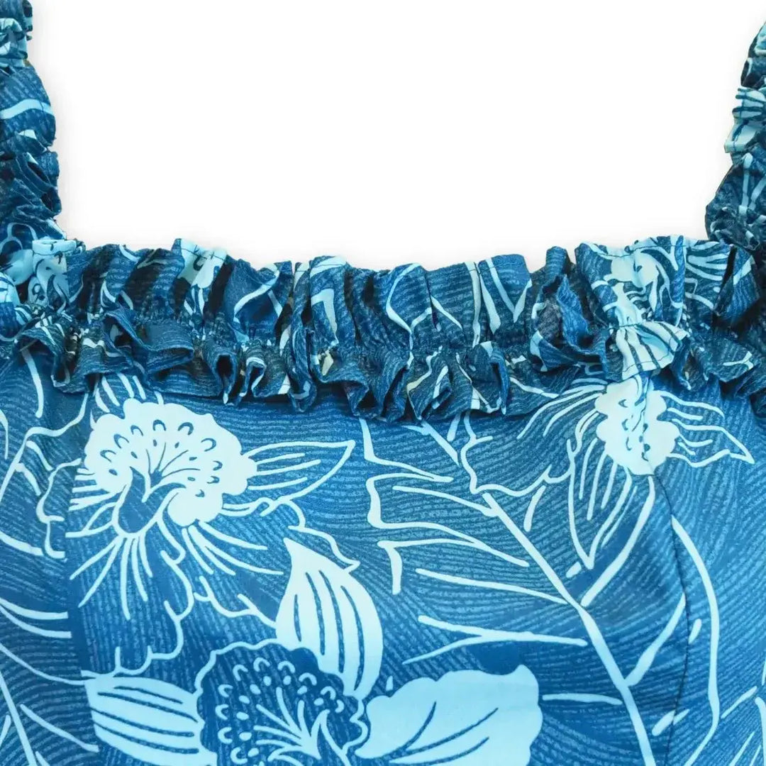 Ka’anapali Aqua Leilani Hawaiian Muumuu Dress Made in Hawaii