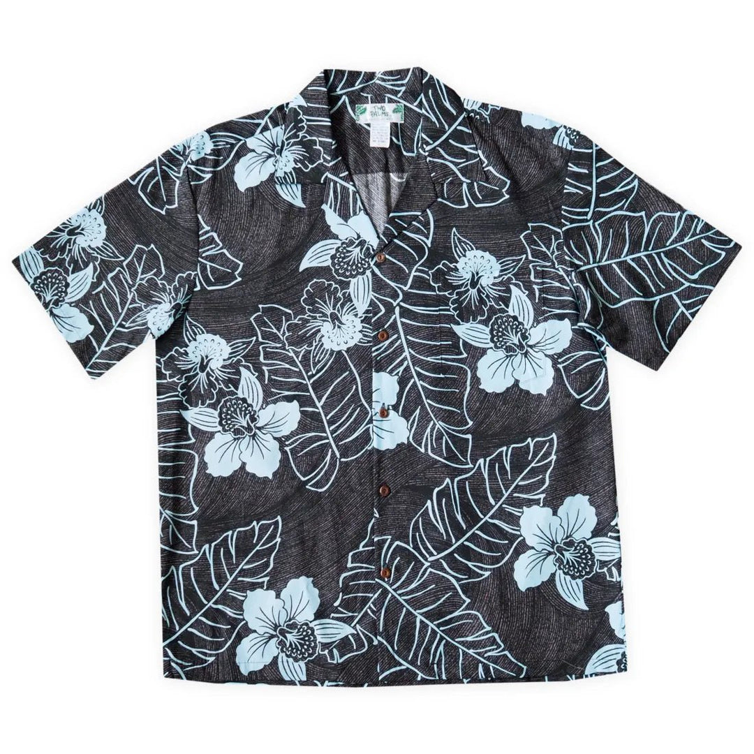 Ka'anapali Black Hawaiian Cotton Shirt – Authentic Hawaiian Cotton Men's Shirts by Lavahut