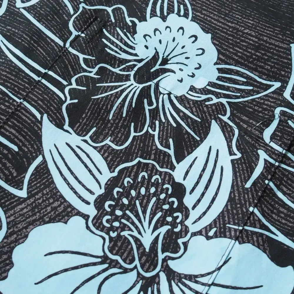 Ka’anapali Black Hawaiian Cotton Shirt Made in Hawaii