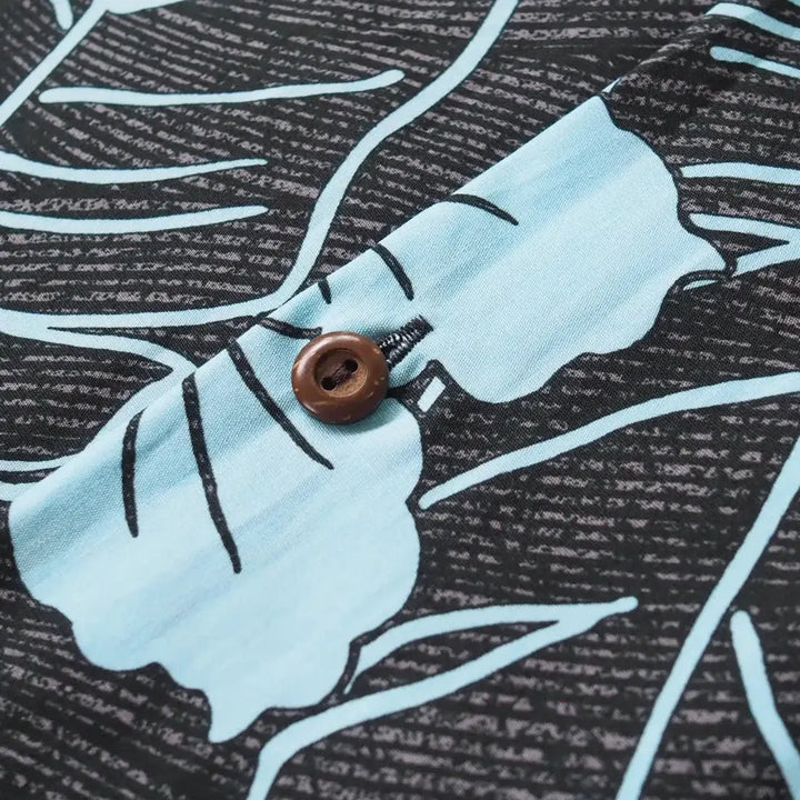 Ka’anapali Black Hawaiian Cotton Shirt Made in Hawaii