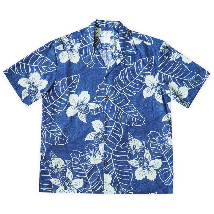 Ka'anapali Blue Hawaiian Cotton Shirt – Authentic Hawaiian Cotton Men's Shirts by Lavahut