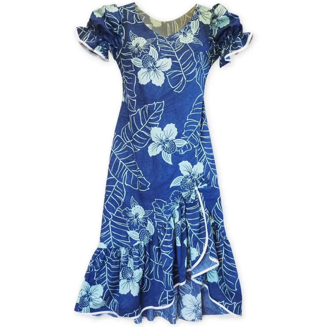 Blue Makani Hawaiian Muumuu Dress for Island Elegance S / Blue Blue Makani Hawaiian Muumuu Dress for Island Elegance S / Blue
