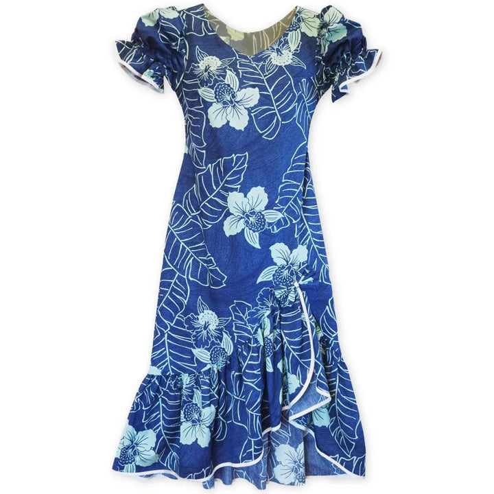 Ka’anapali Blue Makani Hawaiian Muumuu Dress - Made in Hawaii