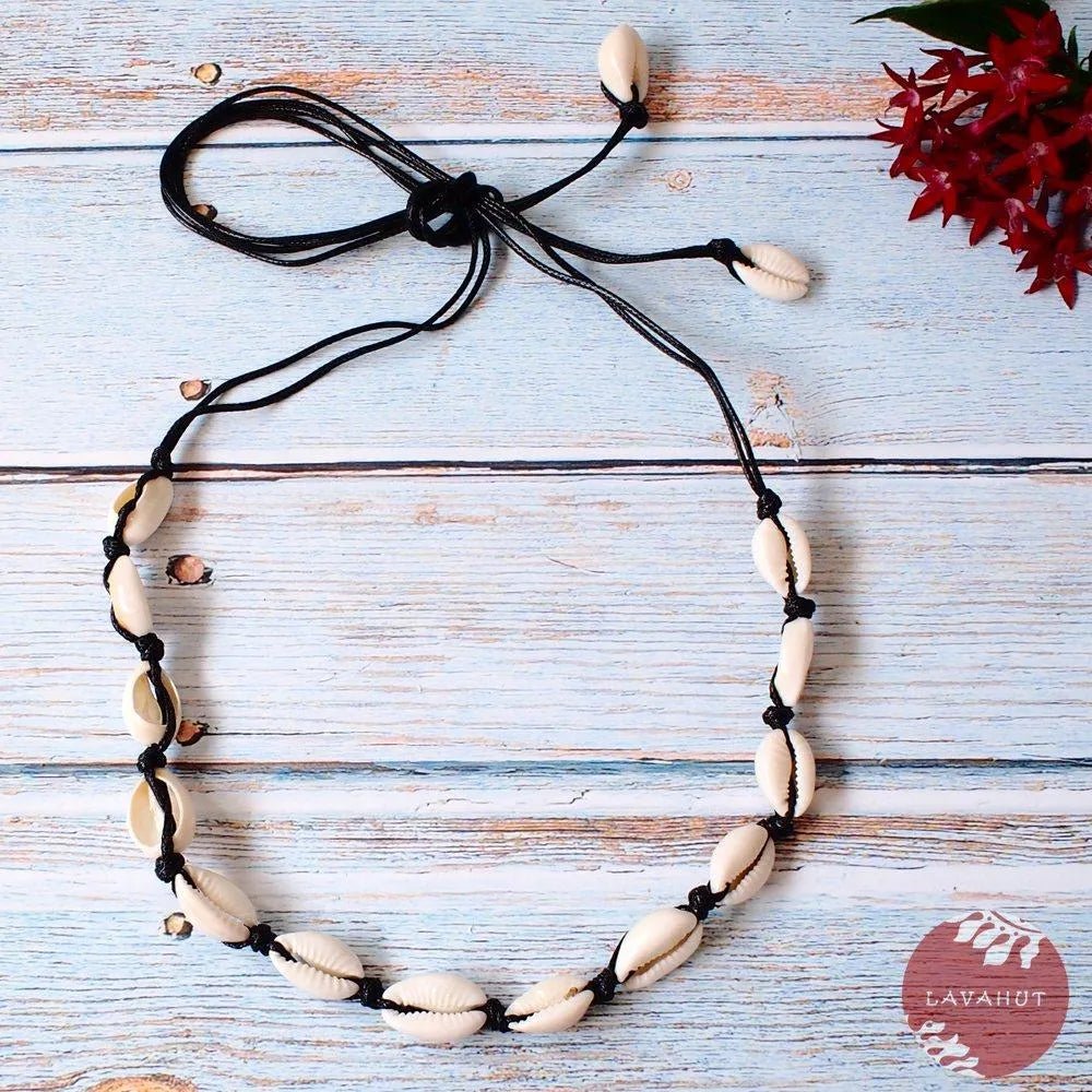 Kaena Cowry Black Hawaiian Necklace – Authentic Hawaiian Necklaces by Lavahut