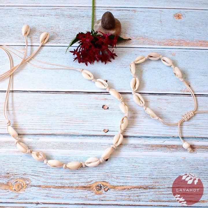 Kaena Cowry White Hawaiian Necklace - Made in Hawaii