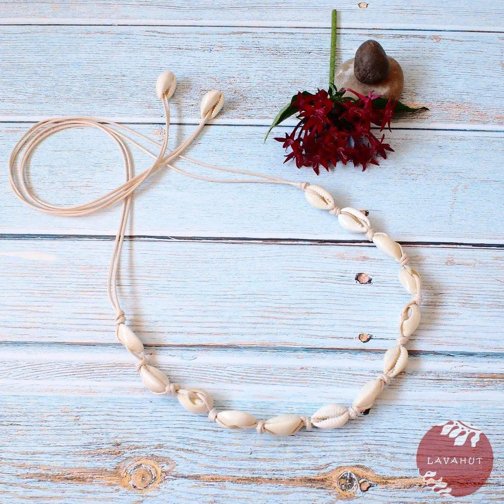 Kaena Cowry White Hawaiian Necklace - Made in Hawaii