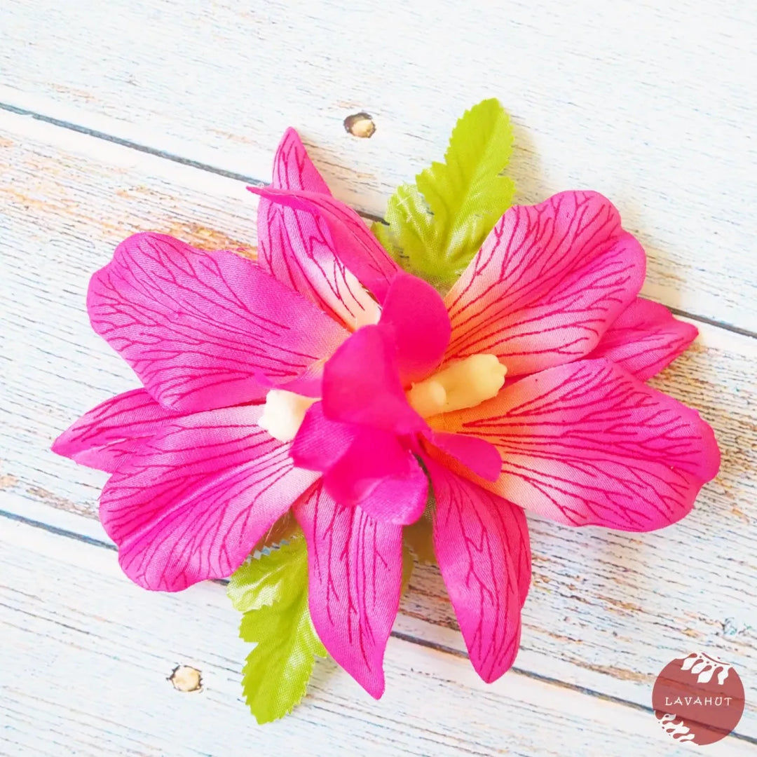 Kahalu’u Pink Hawaiian Flower Hair Clip - Made in Hawaii