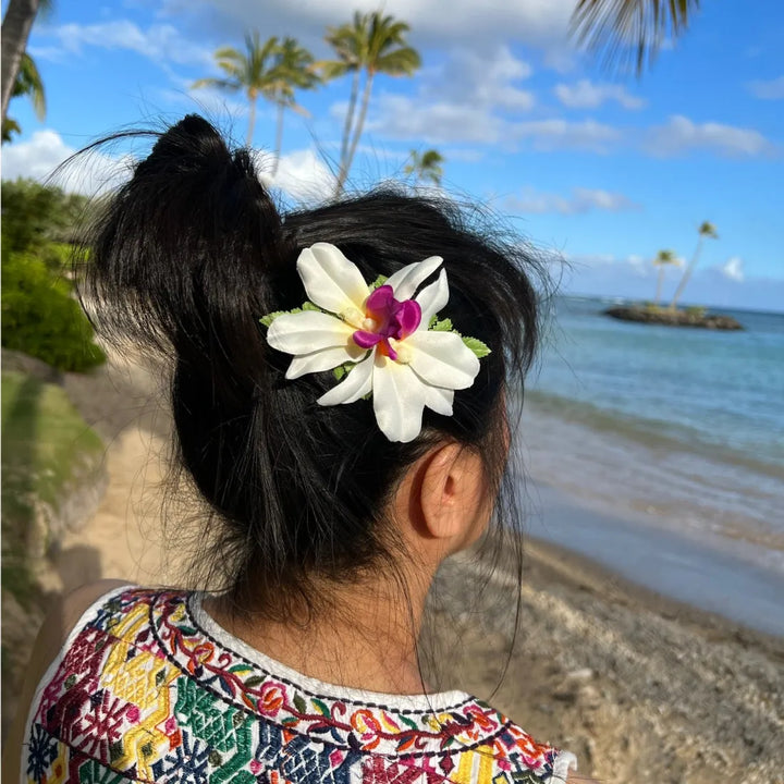 Kahalu’u Pink Hawaiian Flower Hair Clip - Made in Hawaii