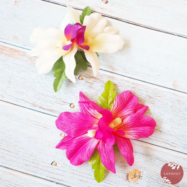 Kahalu’u Pink Hawaiian Flower Hair Clip - Made in Hawaii