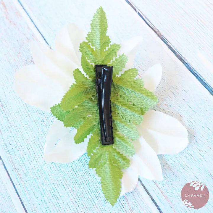 Kahalu’u White Hawaiian Flower Hair Clip - Made in Hawaii