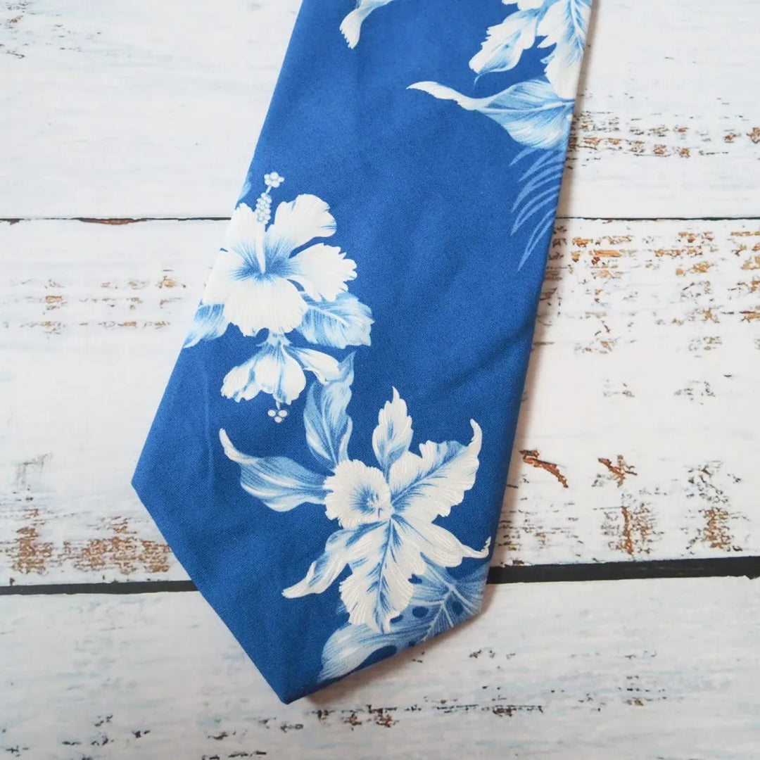 Kahaluu Blue Hawaiian Necktie - Made in Hawaii