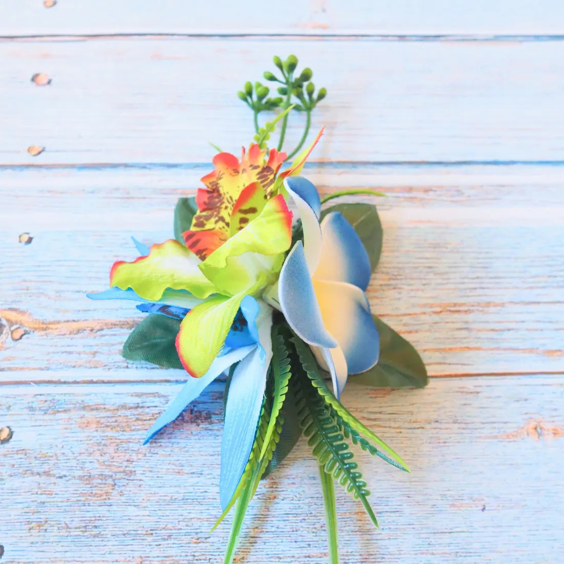 Kaia Blue Flower Hair Clip - Made in Hawaii