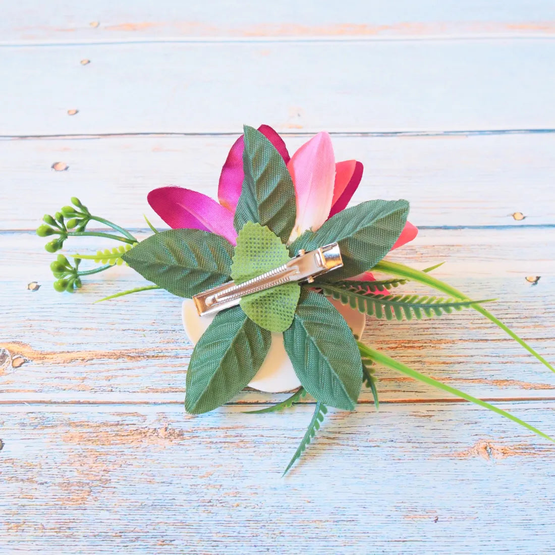 Kaia Dark Pink Flower Hair Clip - Made in Hawaii